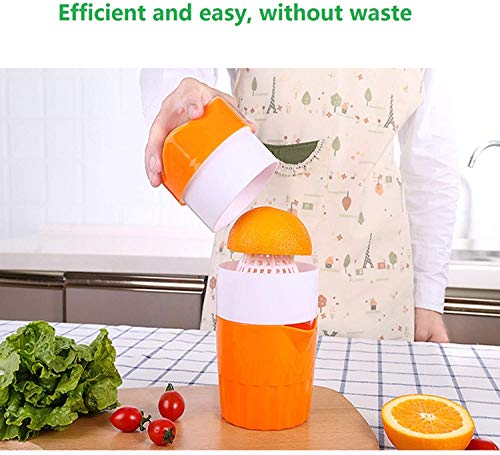Gangang Hand Juicer Citrus Orange Squeezer Manual Lid Rotation Press Reamer for Lemon Lime Grapefruit with Strainer and Container