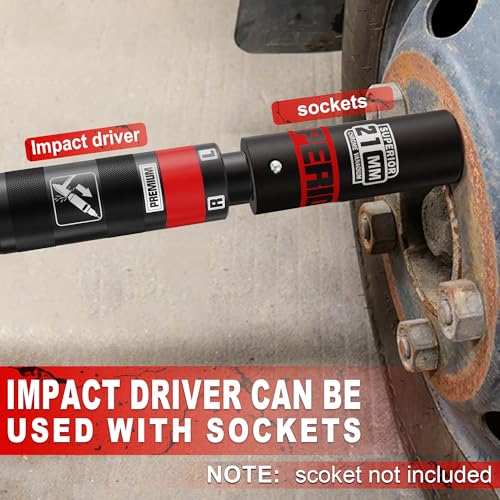 Image of 1 /2 Inch Manual Impact Driver Set, Impact Screwdriver Kit, Repair Tool, Screw Remover, Remove Nuts and Rusty Bolts, 13 Pieces