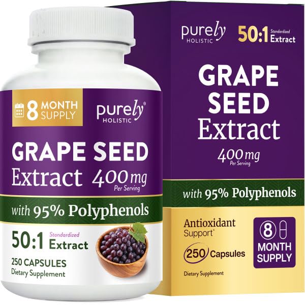Grape Seed Extract Capsules, 8 Month Supply, 50:1 Concentrated Grape Seeds