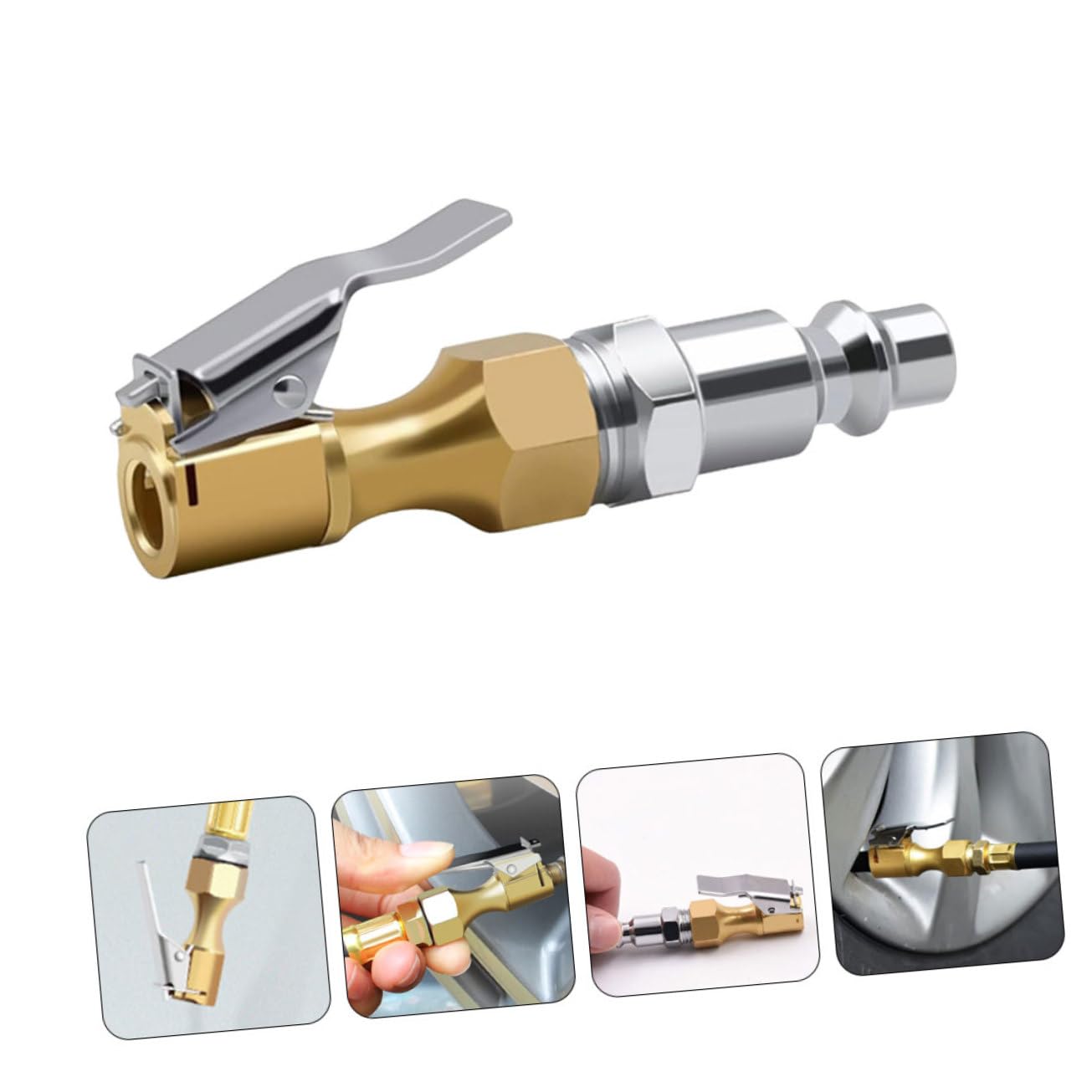 SOESFOUFU 3sets Tire Inflation Chuck Air Chuck for Tire Reinforced Metal Locking Air Clip 3pcs*3