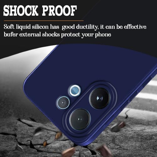 Image of Back Cover for Vivo V60 5G / V60e 5G / T4 Pro 5G | Full Camera Protection | Premium Liquid Silicon Case | Flexible Bumper Case for Vivo V60 5G / V60e 5G / T4 Pro 5G (Dark Blue)