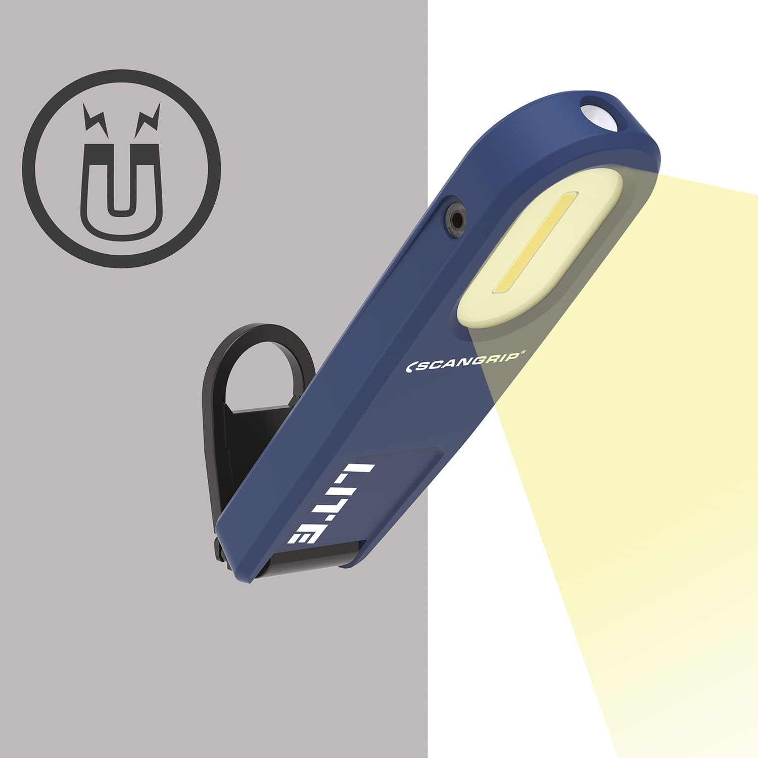 Scangrip WORK LITE M attached magnetically to a surface