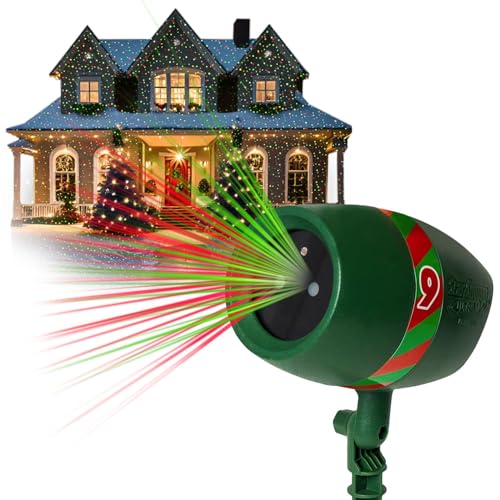 Star Shower Ultra 9 Laser Light with 9 Modes, Green, 8.5