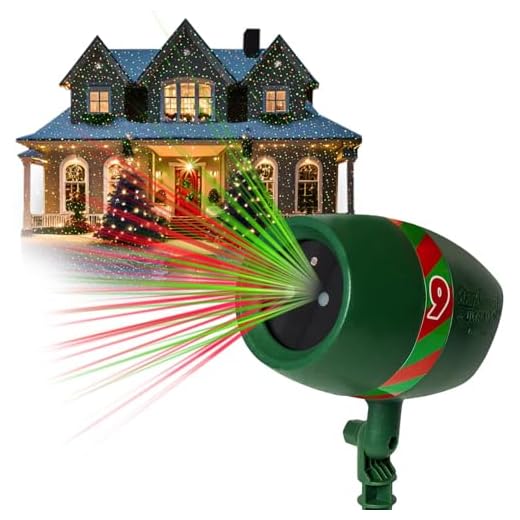NEW 2022 Star Shower Ultra 9 AS-SEEN-ON-TV with 9 enhanced modes for SPECTACULAR Outdoor Holiday Laser Lighting with Thousands of Lights covering 3200 square feet, Green, 8.5 In