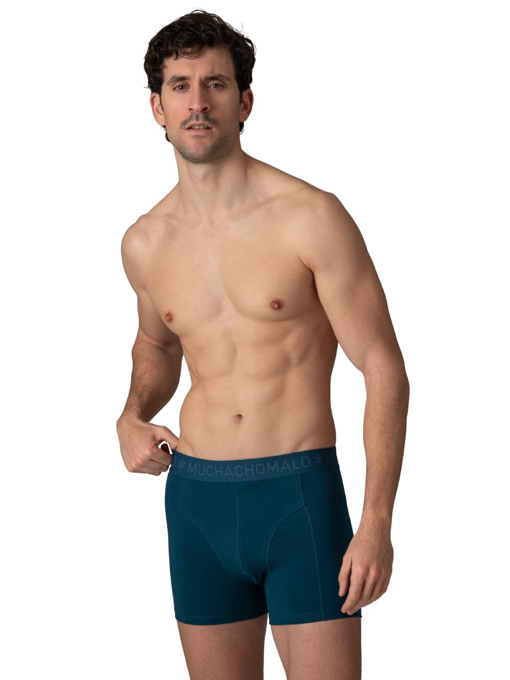 Muchachomalo Boxer da uomo, biancheria intima liscia in cotone da uomo, confezione da 6, boxer tinta unita, taglio classico, con vita elasticizzata