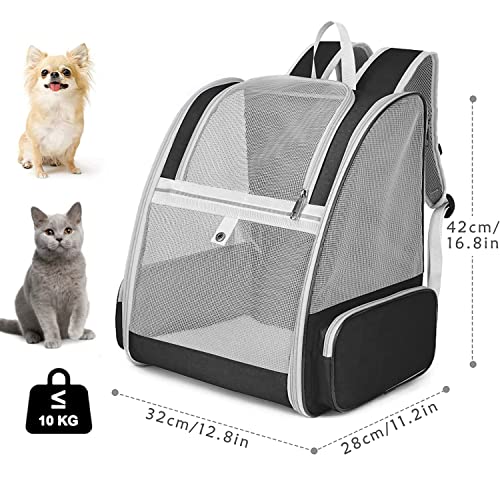 Hunderucksack bis 10kg, Tragbare und Faltbare Katzenrucksack, Atmungsaktive und Leichte Hunderucksack, Haustier Reiserucksack, Geeignet für Katzen und Hunde und Andere Kleine Haustiere
