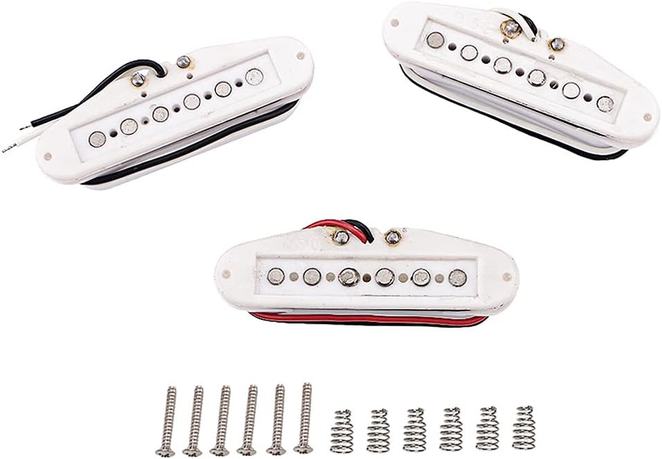 Alnicov 3PCS Guitar Single Coil Pickups,Neck Middle Bridge SSS Pickups Set for Strat ST Style Guitar Accessory(White) - Image 3