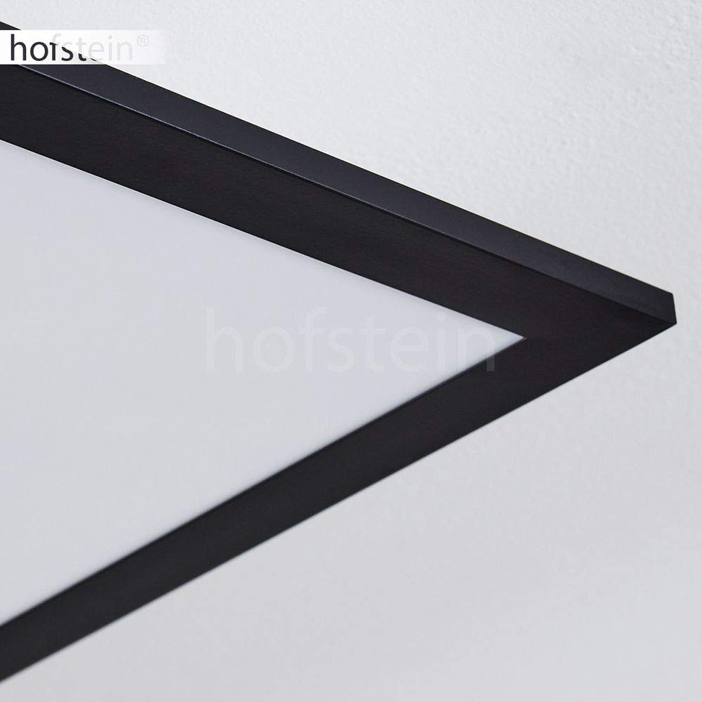 Plafonnier LED Panel Farc en métal/en noir/blanc, 28 watts, hauteur 6,5 cm max. 27 cm, 1960 lumens, 2700-5000 K, panneau de plafond à intensité variable et modifiable avec la télécommande fournie
