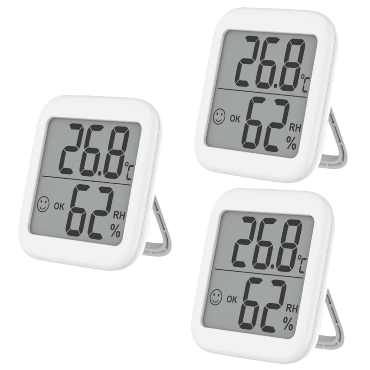 3piezas Digital De Interior Monitor De Medidor De Lcd Para Dormitorio y De Usar y