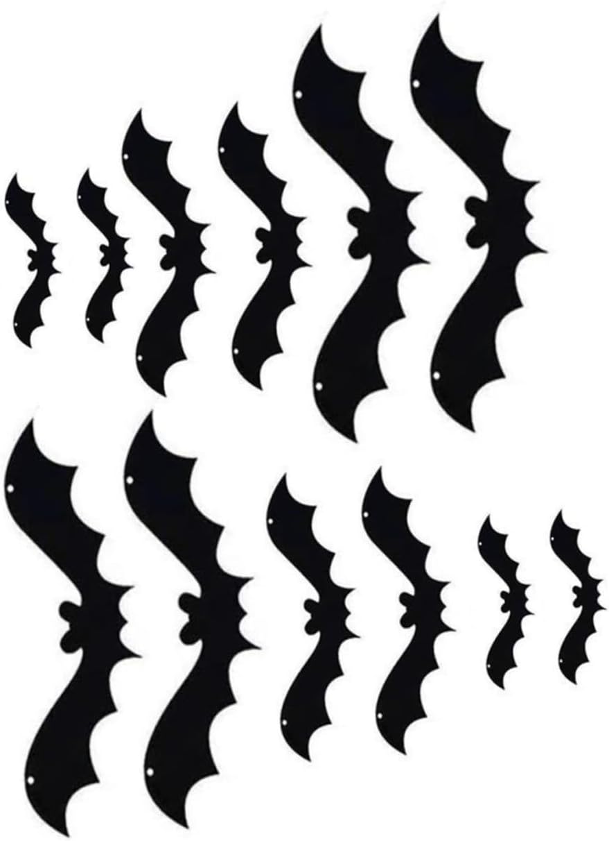 ORFOFE 12pcs Halloween Hanging Felt Bats Spooky Decorative Props for Halloween Parties Realistic for Indoor and Outdoor Decorations for Creating Creepy Atmosphere