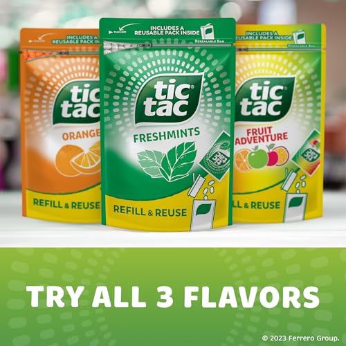 Tic Tac Bulk Freshmints Refill Bag, Pocket-Sized Breath Mints, 17.2 oz | Use this refill bag of mints bulk to fill the included pocket-sized pack for fresh breath on the go in your office or car - image 6