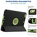 SEYMAC stock Case for iPad 2017/2018 Case, Shock-Poof Protective 9.7 inch Case Smart Cover Auto Sleep Wake with Leather Stand for iPad 5th Generation Model (A1822/ A1823/ A1893/ A1954) (Black/Green)