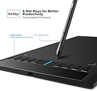 Vista 4 de UGEE M708 Drawing Tablet,10 x 6 inch 16K Pressure Level Digital Graphics Tablet,Battery-Free Stylus,8 Hot Keys Compatible with