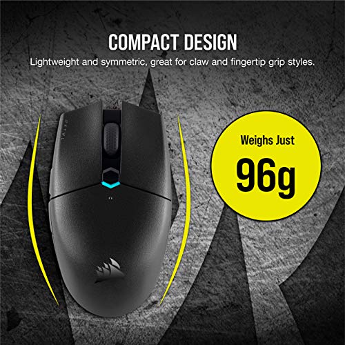 Image of Corsair Katar Pro Wireless, Lightweight FPS /MOBA Bluetooth, Wi-Fi Gaming Mouse with Slipstream Technology, Compact Symmetric Shape, 10000 DPI (Black)