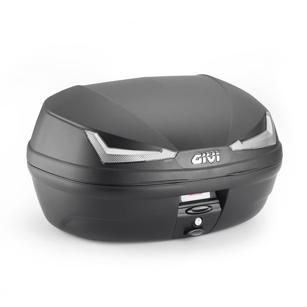 BAULETTO MONOLOCK SIMPLY 45 LITRI NERO CON CATADIOTTRI FUMÉ + PIASTRA,KIT MONTAGGIO E RETE X 2 CASCI INTEGRALI-JET-MODULARI-SCOMPONIBILI COMPATIBILE CON CAGIVA V-RAPTOR 1000