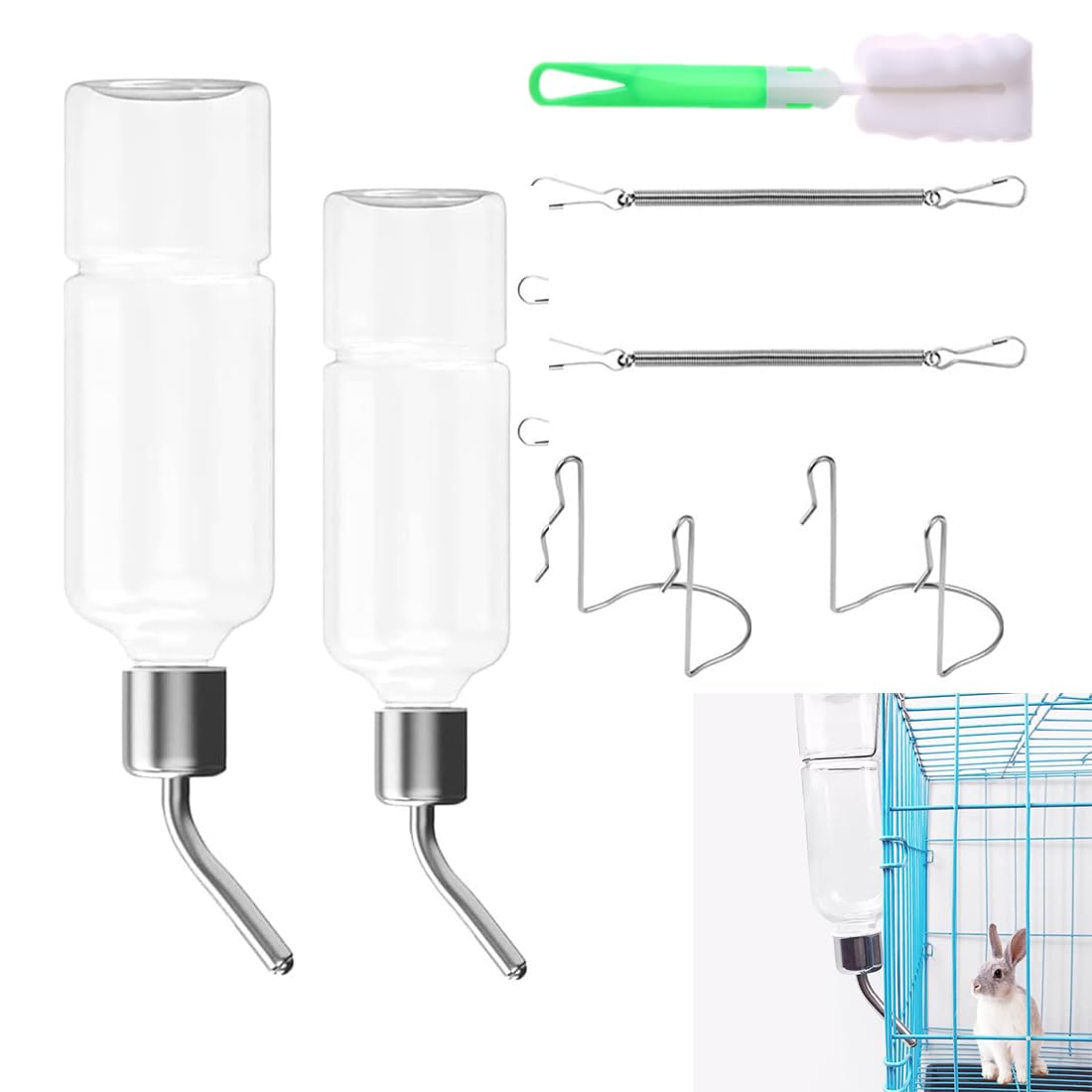 HONGECB 2 x Botellas De Agua para Conejos, Botella De Alimentación De Gran Capacidad, Botella De Agua Autocolgante De 350 Ml para Los Amantes De Las Mascotas