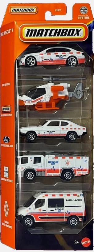 Amazon.com: Matchbox MBX Rescue V 5 Pack [BMW M5 Police, Mission