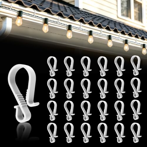 Image of Gutter Hooks for Outdoor Lights, 60Pcs S Clips for Hanging Christmas Lights