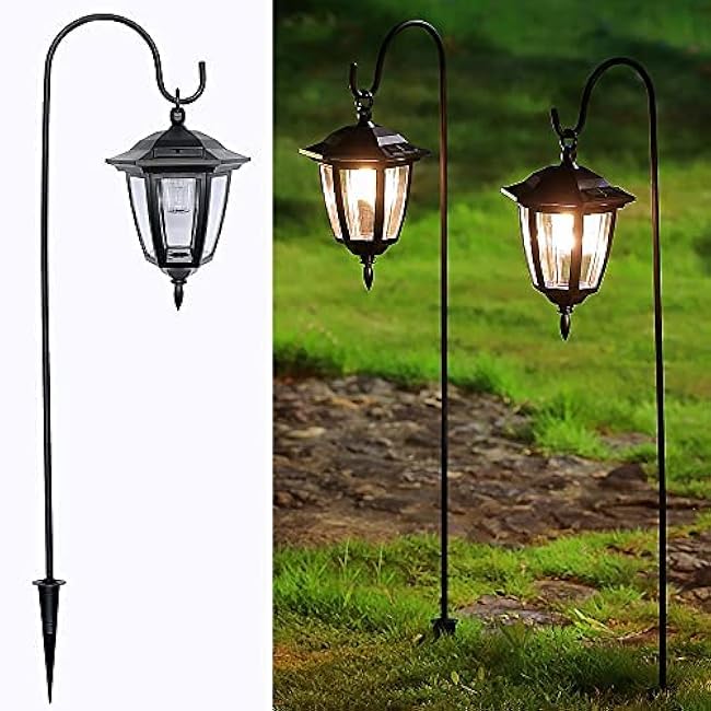 MAGGIFT 34 Inch Hanging Solar Lights Decorative Garden Lanterns Solar Powered Coach Lights Warm White LED