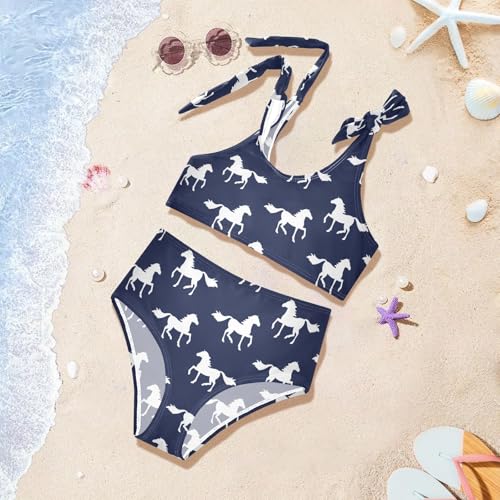 Image of CaTaKu Girls Swimsuits Two Piece Swimwear Cute Bikini Set Tankini Hawaiian Beach Sport Bathing Suit for Girls Size 3-12T