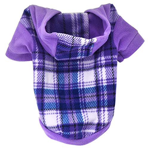 Dog Hoodie Pet Clothes Winter Coat, Comfortably Warm for Puppy Dog ??Pullover Fleece for Large and Medium-Sized Dogs and Cats,Purple,XL