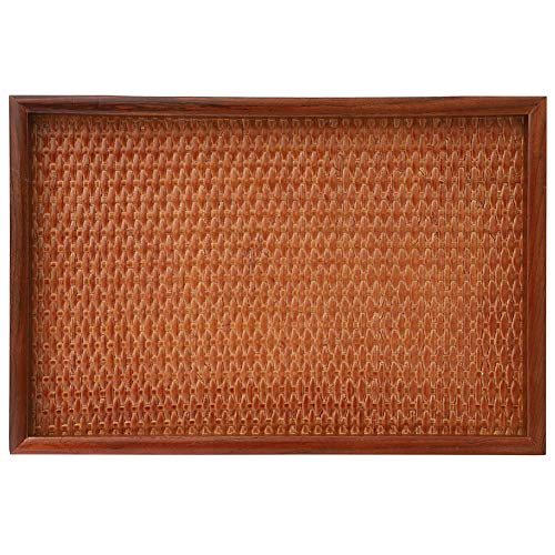 Assiette de Fruits en Bois, Plateau de Panier en rotin, Assiette, Plat carré, Assiette de Fruits Maison, Plateau de Service Assiette de Fruits(Rattan Basket 30 * 30 * 2cm) Cover