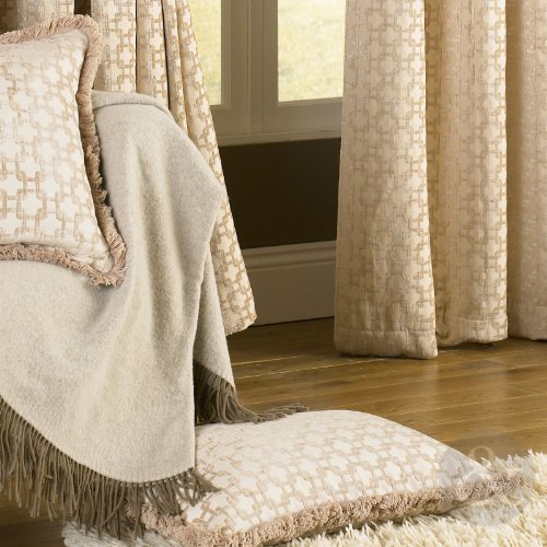Just Contempo Housse de Coussin en Tissu Chenille, Beige, Polyester, Beige, 16 x 24 inches Cover