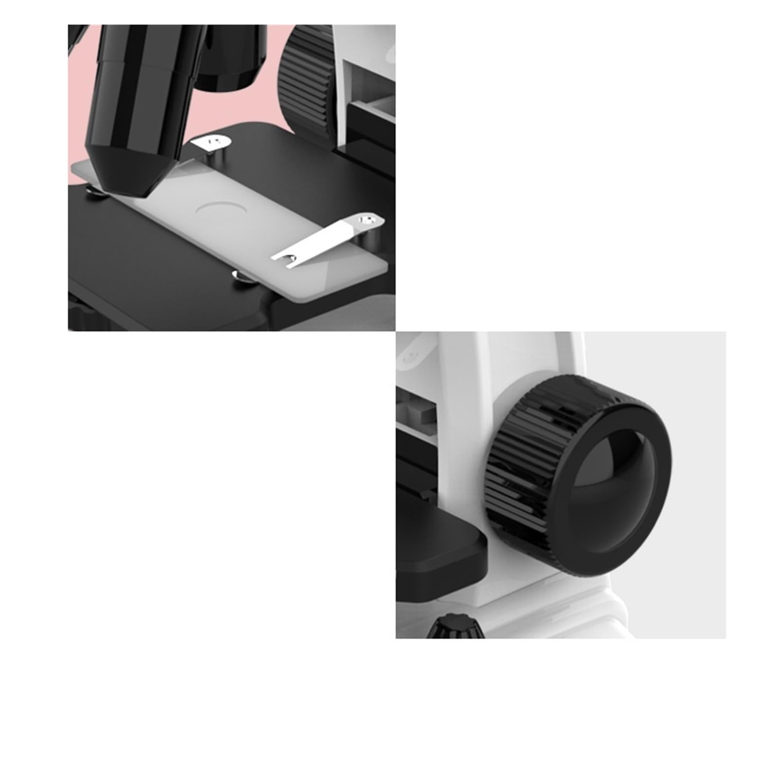 Microscopio composito monoculare, kit di microscopio per bambini, luce LED e vari strumenti operativi configurati.