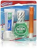Handy Solutions Oral Care 3-Piece Travel Size Set w/Mouthwash, Toothpaste, & Folding Toothbrush...