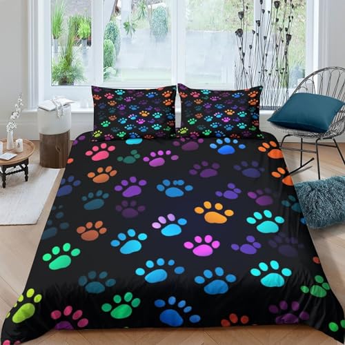 Housse de couette chat 3D parure de lit 220x240 fermeture éclair microfibre