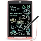 LCD Writing Tablet for Kids,12 Inch Colorful Educational Drawing Tablet, Erasable Reusable Electronic Writing Board, Toddler Doodle Board, Learning Toy Gift for Boys Girls Ages 3-8(Pink)