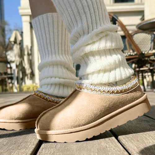 Metricfalcon Women'S Slippers Platform Mini Boots For Women Suede Leather Indoor/Outdoor Anti-Slip Slipper Comfy Fur Fleece Lined Sneakers Short Ankle Boot thumb #2