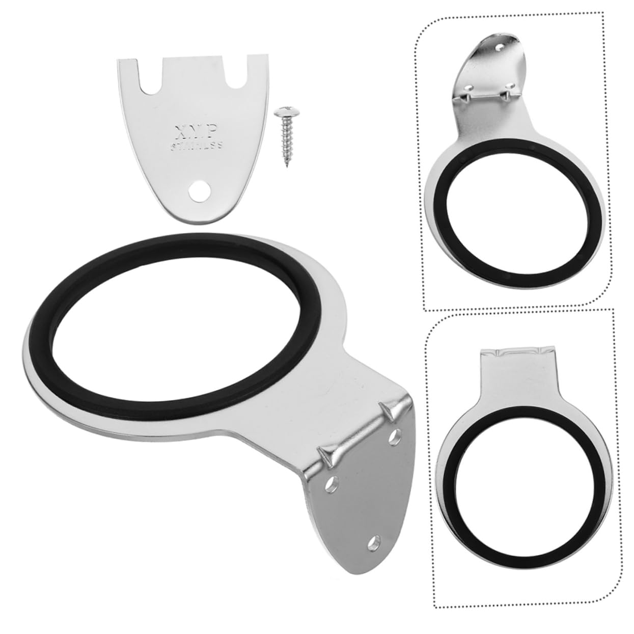 8 Piezas Soporte Pared para Secador Pelo Acero Inoxidable Montaje Rápido Organizador Espacio Baño Salón Hogar