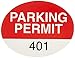 Brady 96245 Rearview Mirror Decals, 2" Width x 1 1/2" Height, Red