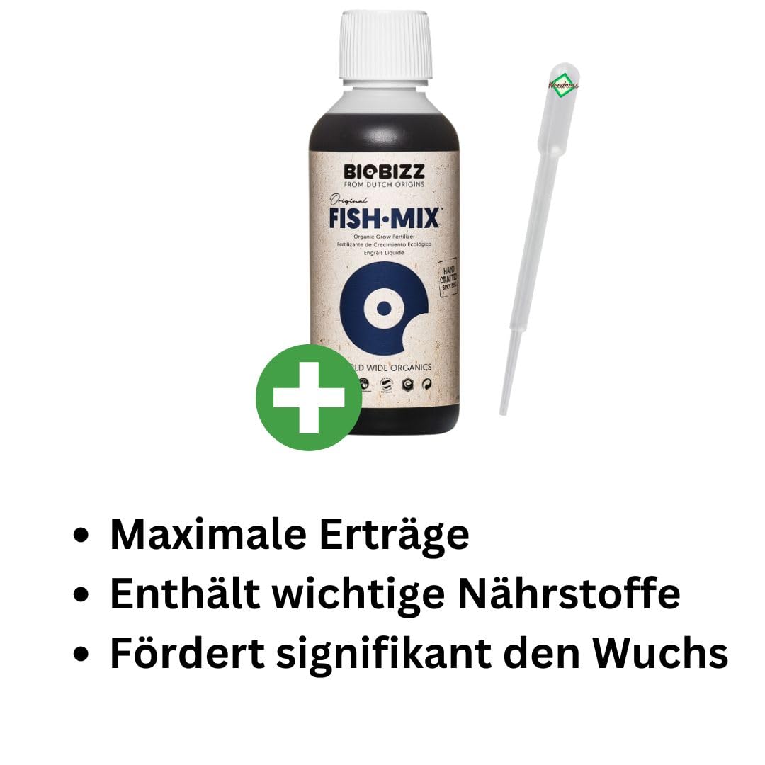 Weedness BioBizz Fish Mix 5 Litros - Fertilizante natural Crecer Cultivo de Tomate Líquido Orquídeas Bonsái Orgánico NPK