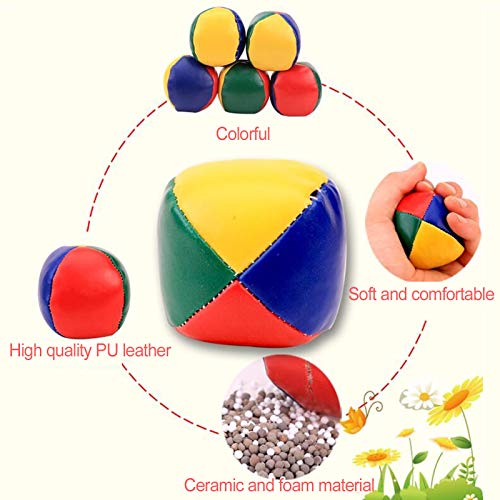 Coriver 15Pcs Soft Jonglierbälle Set, Kinder Ballwurfball Spiele Zirkus Clown Farbige Jonglierbälle für Erwachsene Kinder Anfänger Outdoor Spielzeug mit Aufbewahrungstasche