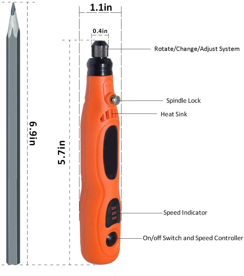 Cordless Rotary Tool 3.7V Li-ion - 3 Speed Adjustment/Recharge Portable USB with 41 pcs Accessories Kit, for Carving&Engraving&Cutting&Masterworks