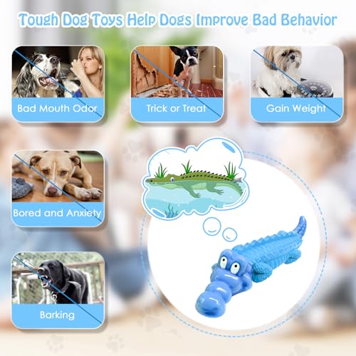 Image of Jeefome Tough Dog Chew Toys for Aggressive Chewers, Indestructible Dog Toy to Keep Them Busy & Reduce Boredom for Medium, Large Dogs, Milk Flavor