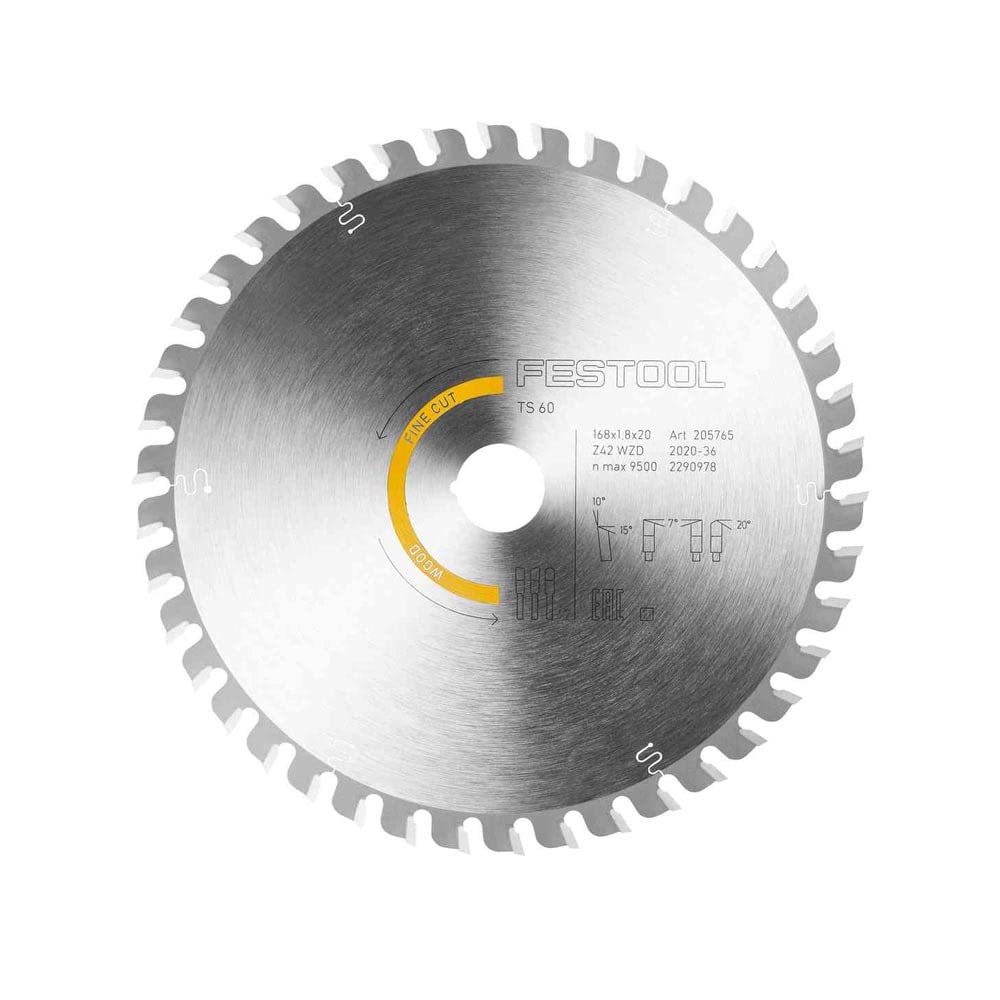 Festool Kreissägeblatt HW 168x1,8x20 WD42 Wood Fine Cut Sägeblatt