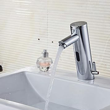 Decdeal Bathroom Basin Faucet Automatic Sensor Touchless Faucet Induction Faucet Bathroom Sink Faucet Touchless Faucet Water Faucet Noble Copper Sink Tap Bathroom Fixtures Hot & Cold Faucet