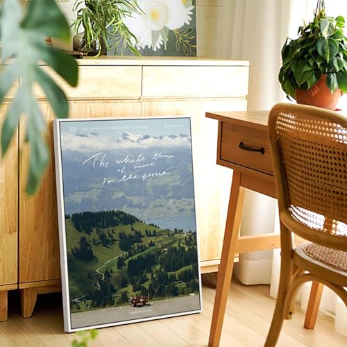 Image of 14x14 Canvas Floating Frame,0.9 inch Deep Canvas Frame,White | HUACANVAS Canvas Floater Frame for Prints,Floater Frame for Canvas Painting,Floating Frames for Wall Decor(14 inchx14 inch,White)