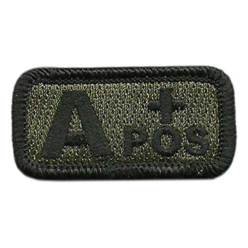 Gadsden and Culpeper Tactical Blood Type Patches - Type A Positive - 2"x1" (Olive Drab)