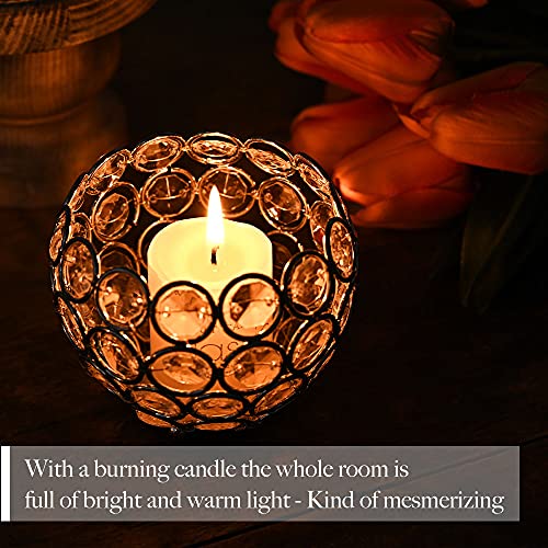 Mekouzon Set Of 2 Crystal Metal Bowl Candle Holders, Silver Votive Candle Holders For Wedding Centerpieces , Party Decorations , Home Decor Accents #TOP1