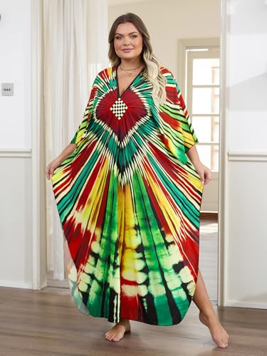 Image of Kaftan Dress for Women - Plus Size Caftan Maxi Beach Dress Moo Moos Loungewear, Swimsuit Cover Up for Beach, Pool or Vacation