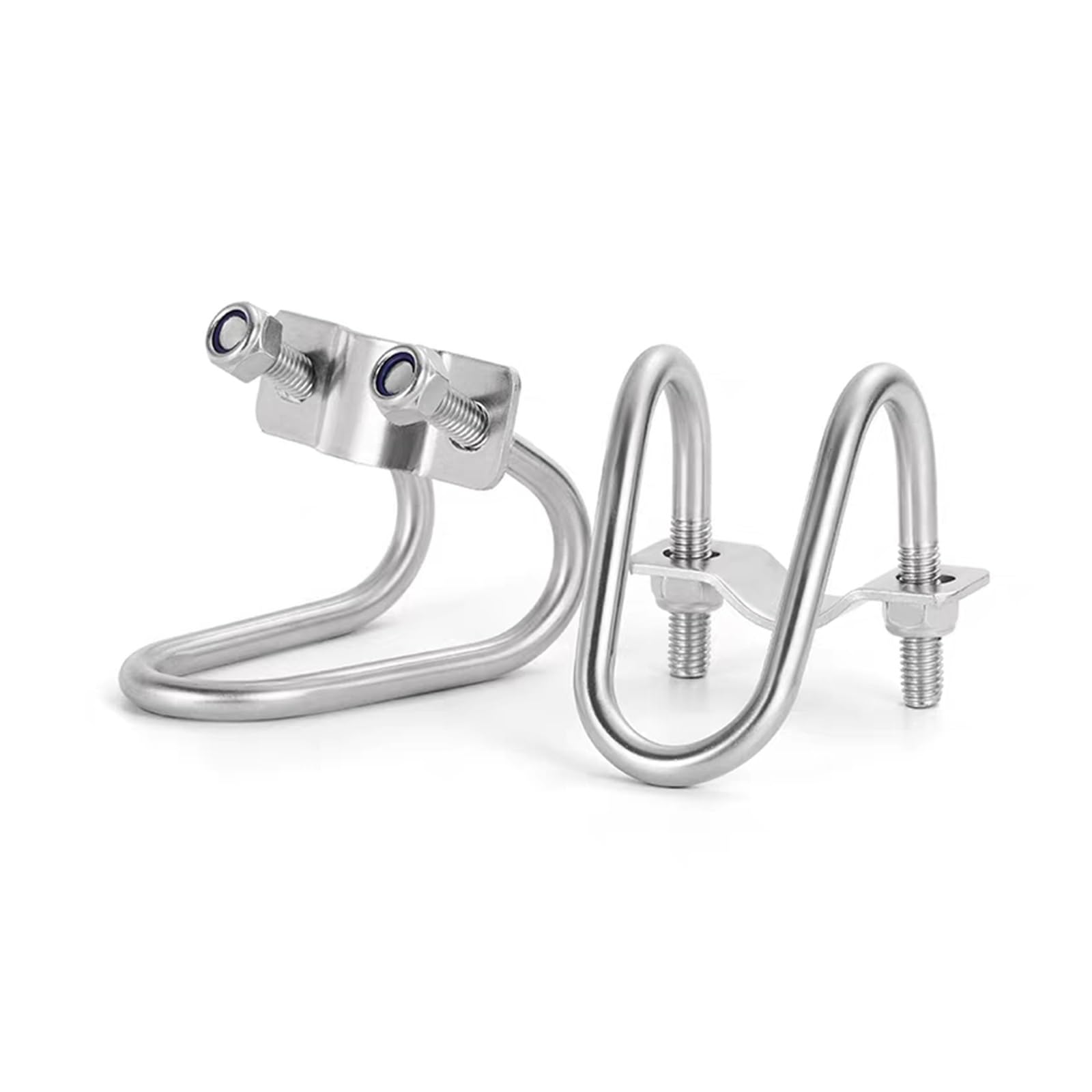 Double u-Shaped Bolt Cross Pipe clamp, 304 Stainless Steel U Bolt M6/M8 Double U-Cross Pipe Clamp Multiple Sizes(M8x25x75mm)