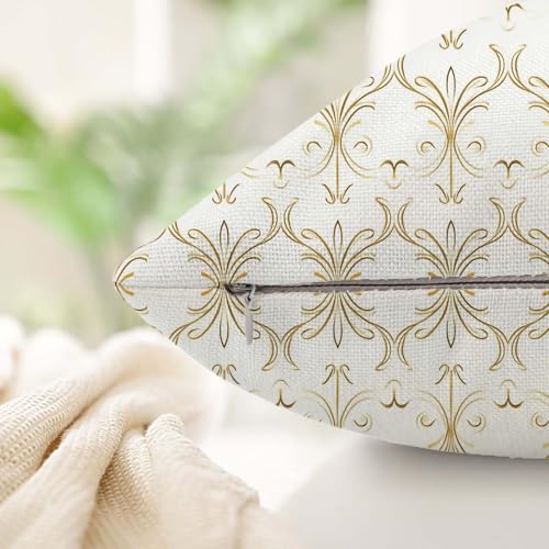 Housse de coussin extérieur 40x40 chic en lin imperméable double face - 5