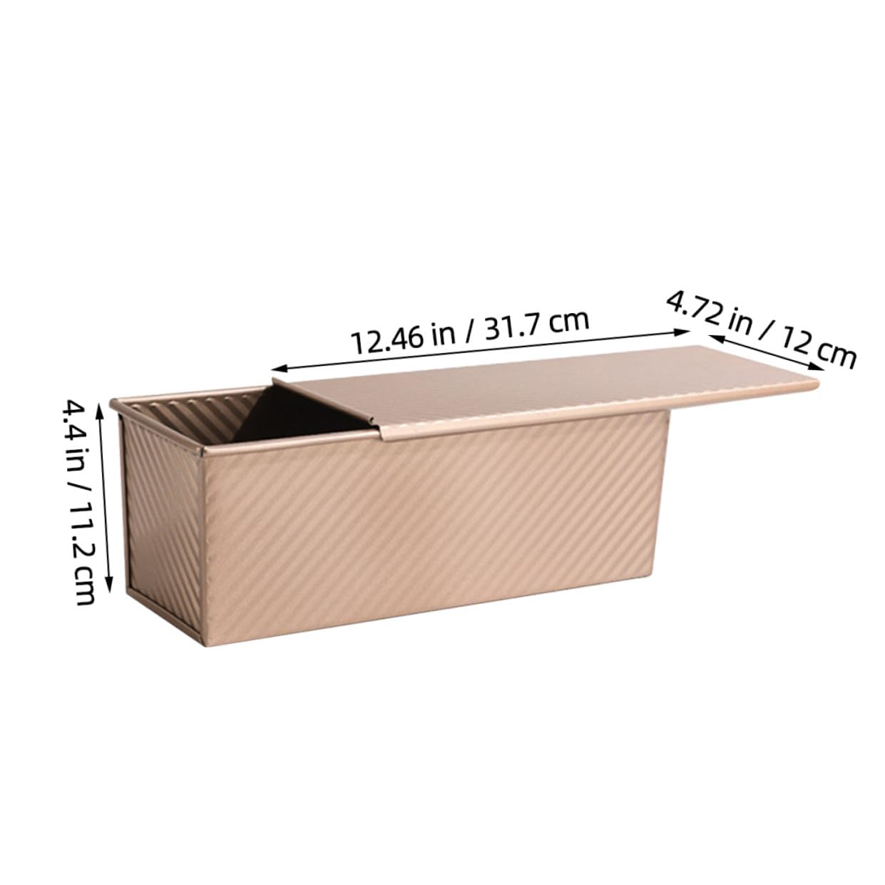 BESTYASH Molde para Pan de Molde con Tapa Acero al Carbono Resistente y Antiadherente Pan de Sándwich Casero Forma Ondulada para Cocinar y Celebraciones Familiares
