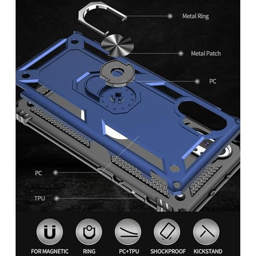 Coque Samsung Galaxy Note 10 Plus avec protège-écran et anneau bleu