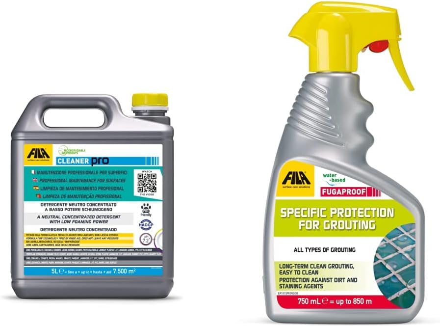Concentrated Neutral Cleaner, 5L & FUGAPROOF, Grout Sealer Spray, 750ml