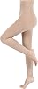 M Compression Pantyhose for Women & Men, Footless Compression Stockings, 15-20 mmHg Support, Beige